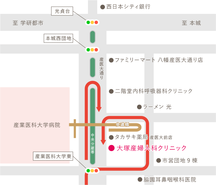 大塚産婦人科クリニック イラストマップ